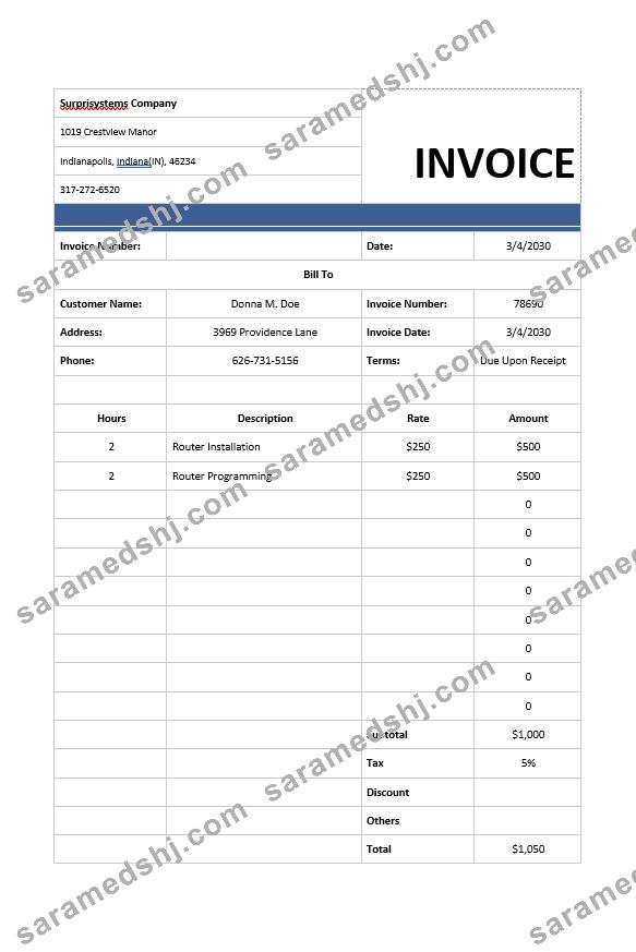 Computer Services Invoice Template